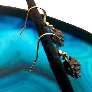 Handmade Brass & Copper Pine Cone Earrings